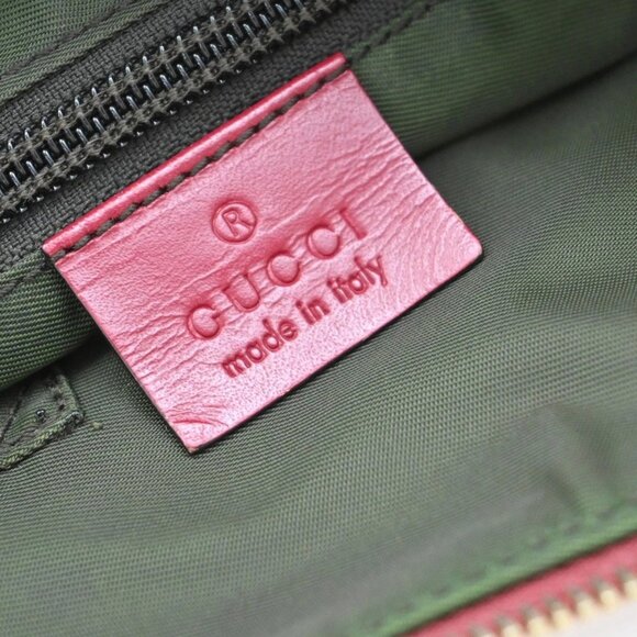 GUCCI Logo GG Pattern Sherry Shoulder Bag Canvas Leather Brown Red Italy 76KA943 - Picture 11 of 16